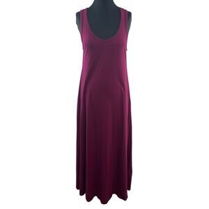 Soft Surroundings Burgundy Tank Maxi Dress Scoop Neck Pullover Size Medium M